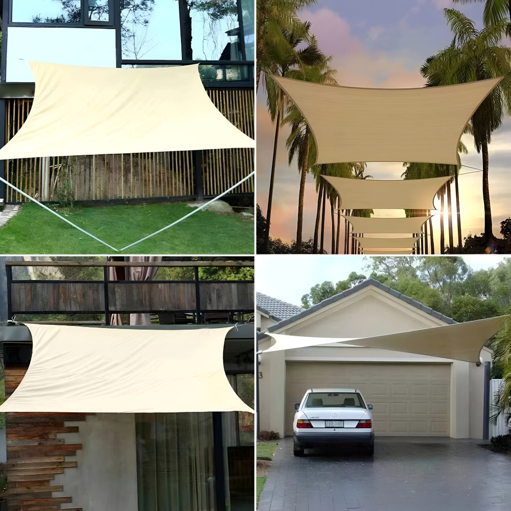 Voile d'Ombrage Rectangulaire Imperméable pour Terrasse et Balcon