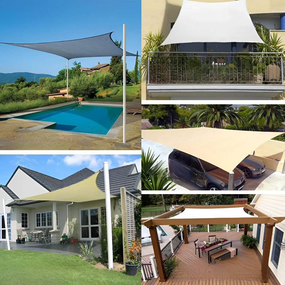 Voile d'Ombrage Rectangulaire Imperméable pour Terrasse et Balcon