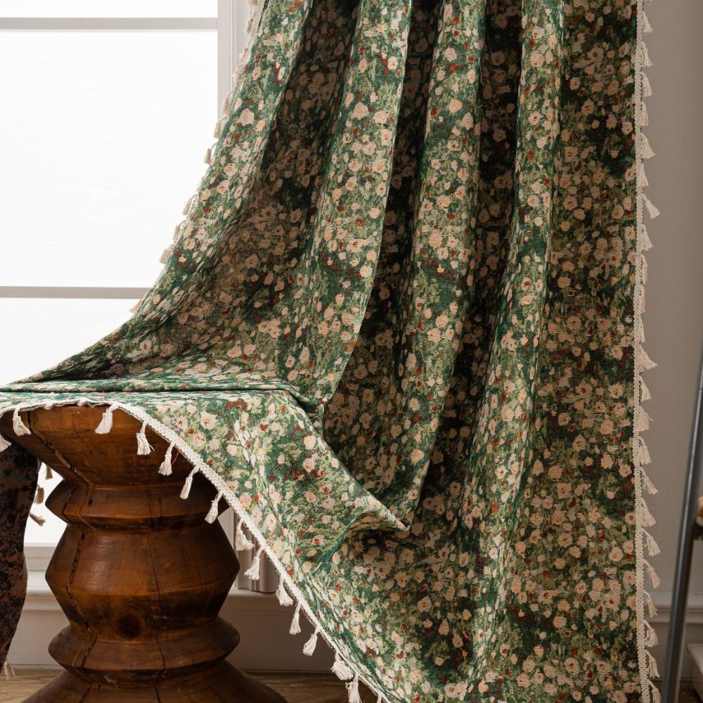 Rideaux Salon Tapisserie Florale Vintage en Microfibres Douces | Élégance et Confort pour un Intérieur Chic 1