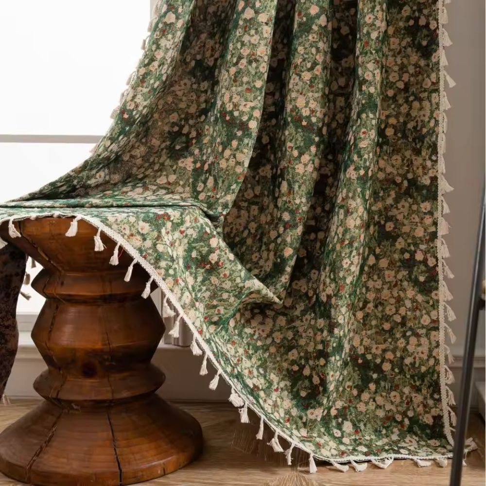 Rideaux Salon Tapisserie Florale Vintage en Microfibres Douces | Élégance et Confort pour un Intérieur Chic 6