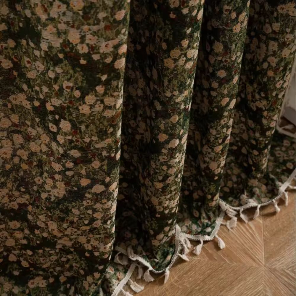 Rideaux Salon Tapisserie Florale Vintage en Microfibres Douces | Élégance et Confort pour un Intérieur Chic 7