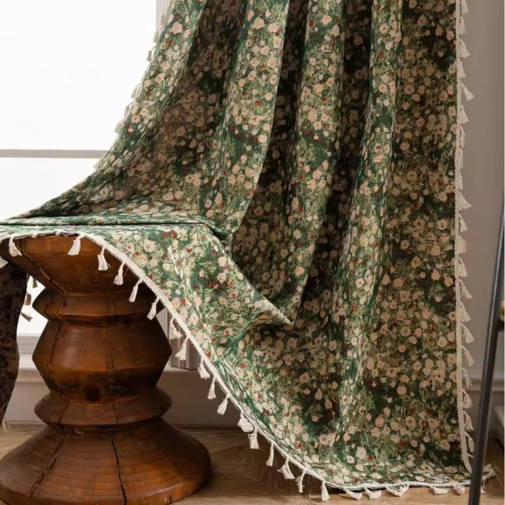 Rideaux Salon Tapisserie Florale Vintage en Microfibres Douces | Élégance et Confort pour un Intérieur Chic 8