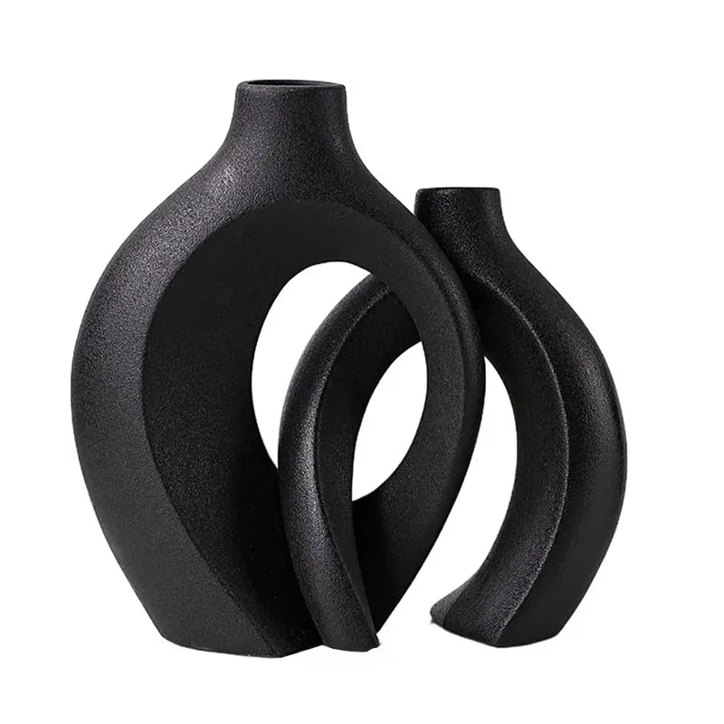 Set de 2 Vases en Céramique Style Bohème Moderne