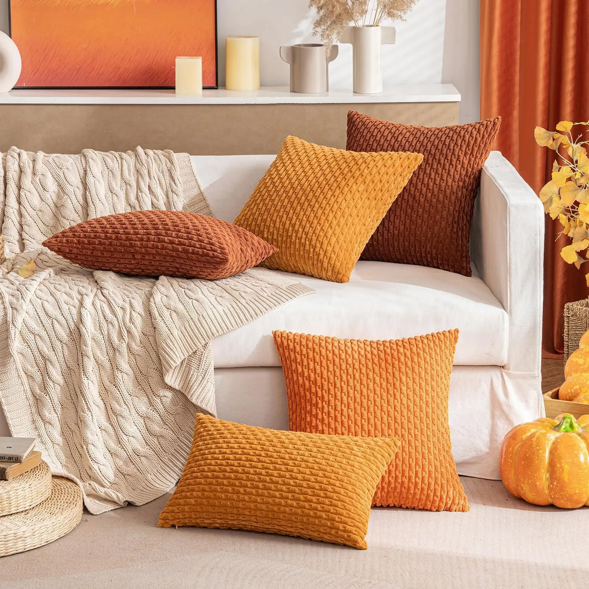 Housse de Coussin Côtelée – Texture Décorative