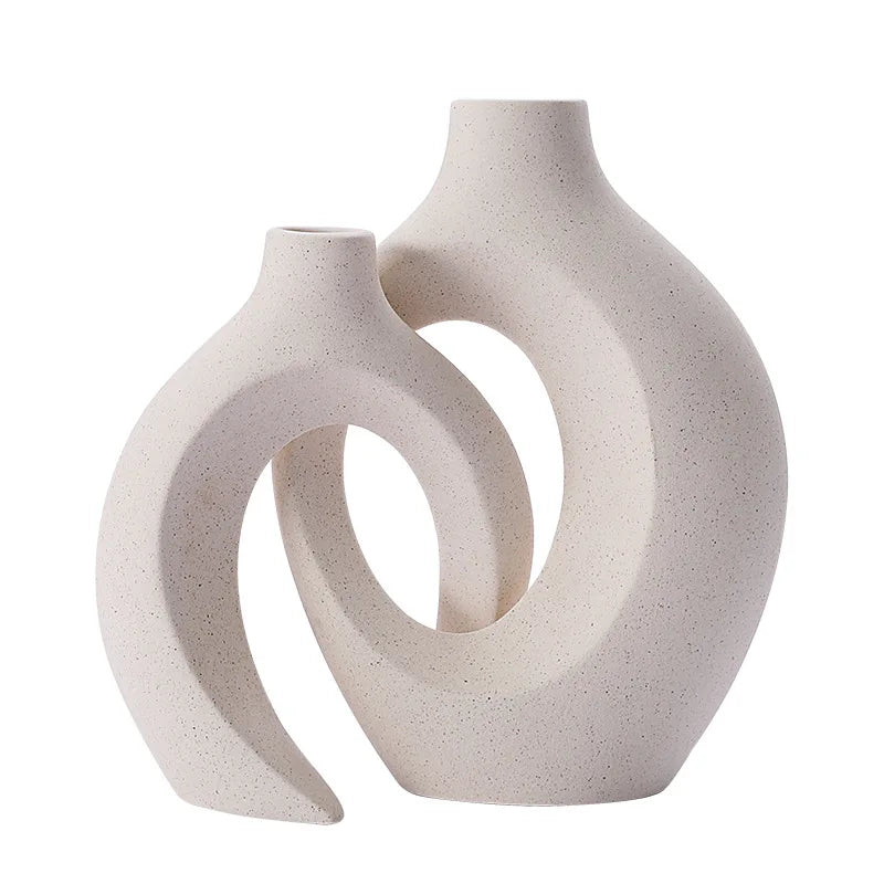 Set de 2 Vases en Céramique Style Bohème Moderne