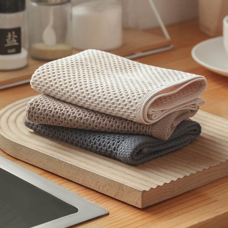 Set de 6 Serviettes en Coton à Tissage Nid d’Abeille