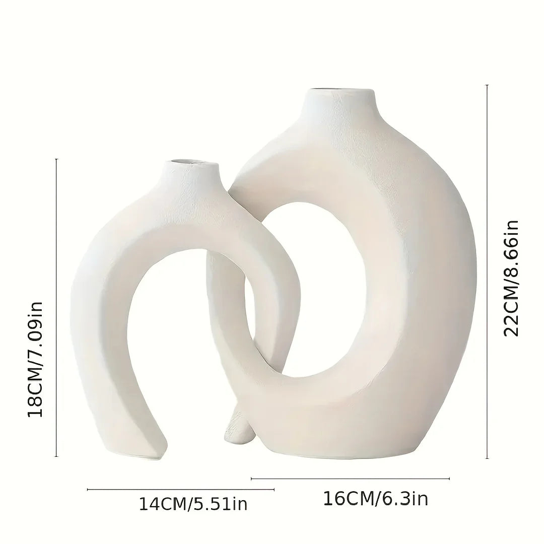 Set de 2 Vases en Céramique Style Bohème Moderne