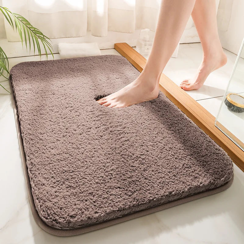 Tapis de Bain Épais Antidérapant en Microfibre Douce