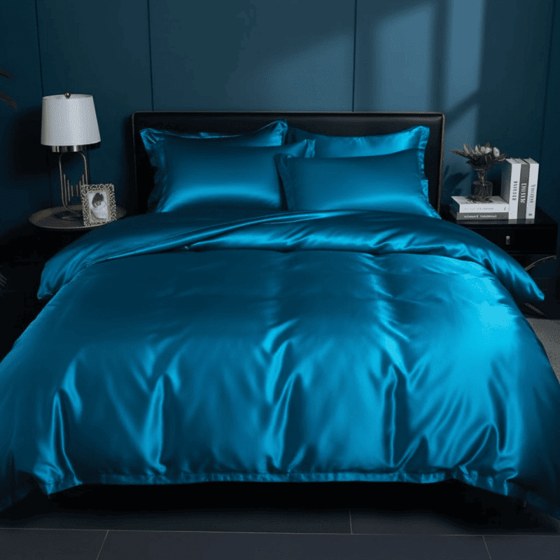 Parure de Lit Satinée – Housse de Couette et Taies