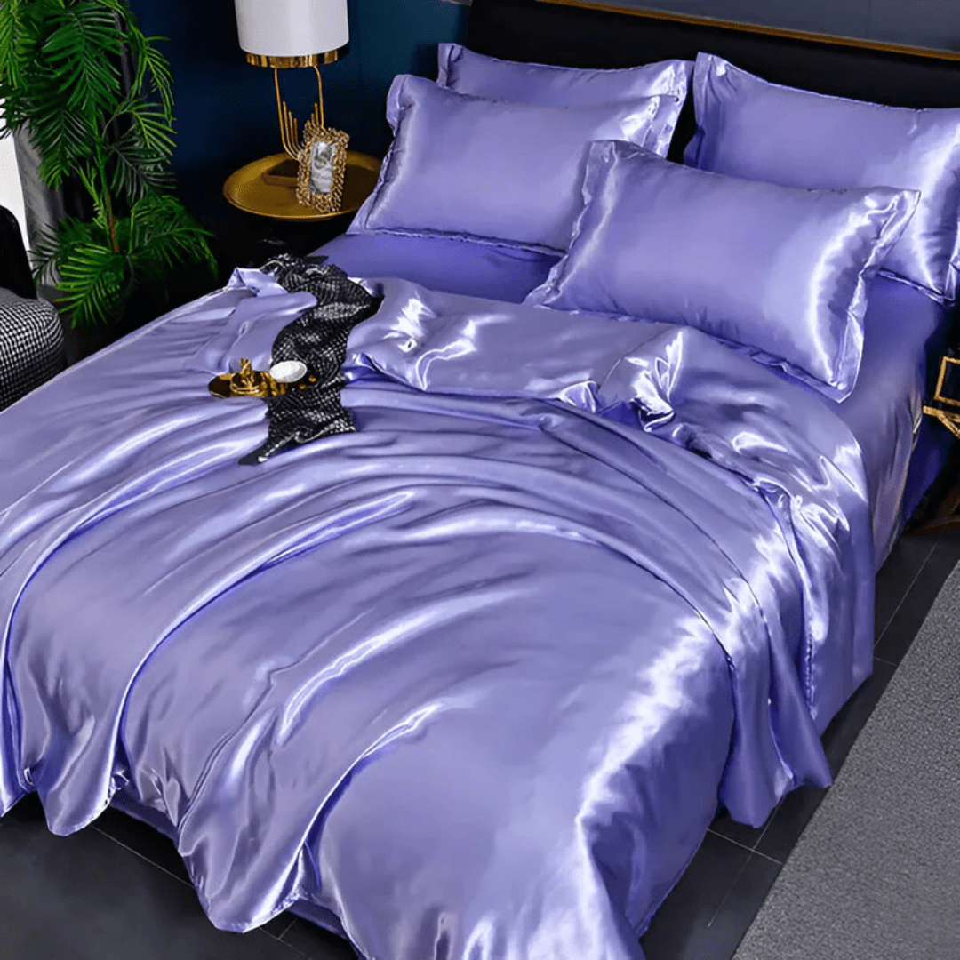 Parure de Lit Satinée – Housse de Couette et Taies