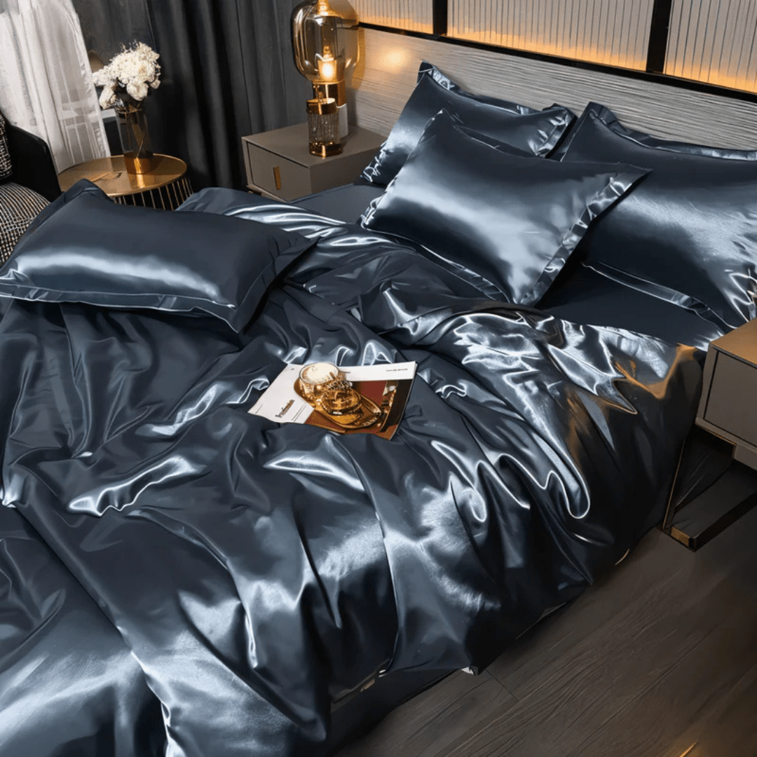 Parure de Lit Satinée – Housse de Couette et Taies