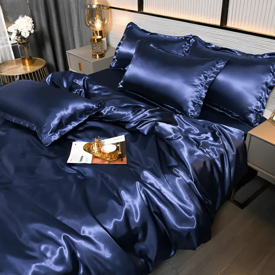 Parure de Lit Satinée – Housse de Couette et Taies