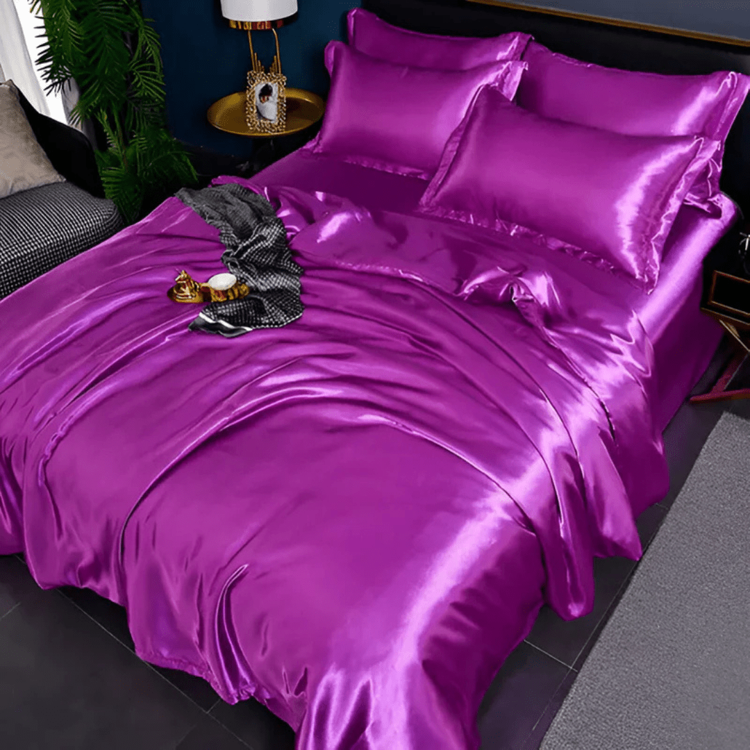 Parure de Lit Satinée – Housse de Couette et Taies