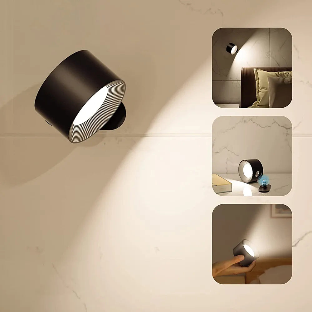 Lampe Murale Sans Fil Rechargeable – Rotation à 360°