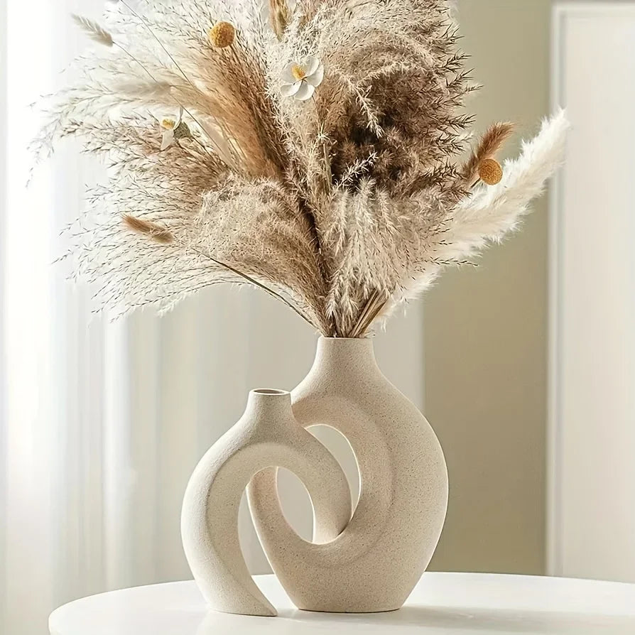 Set de 2 Vases en Céramique Style Bohème Moderne