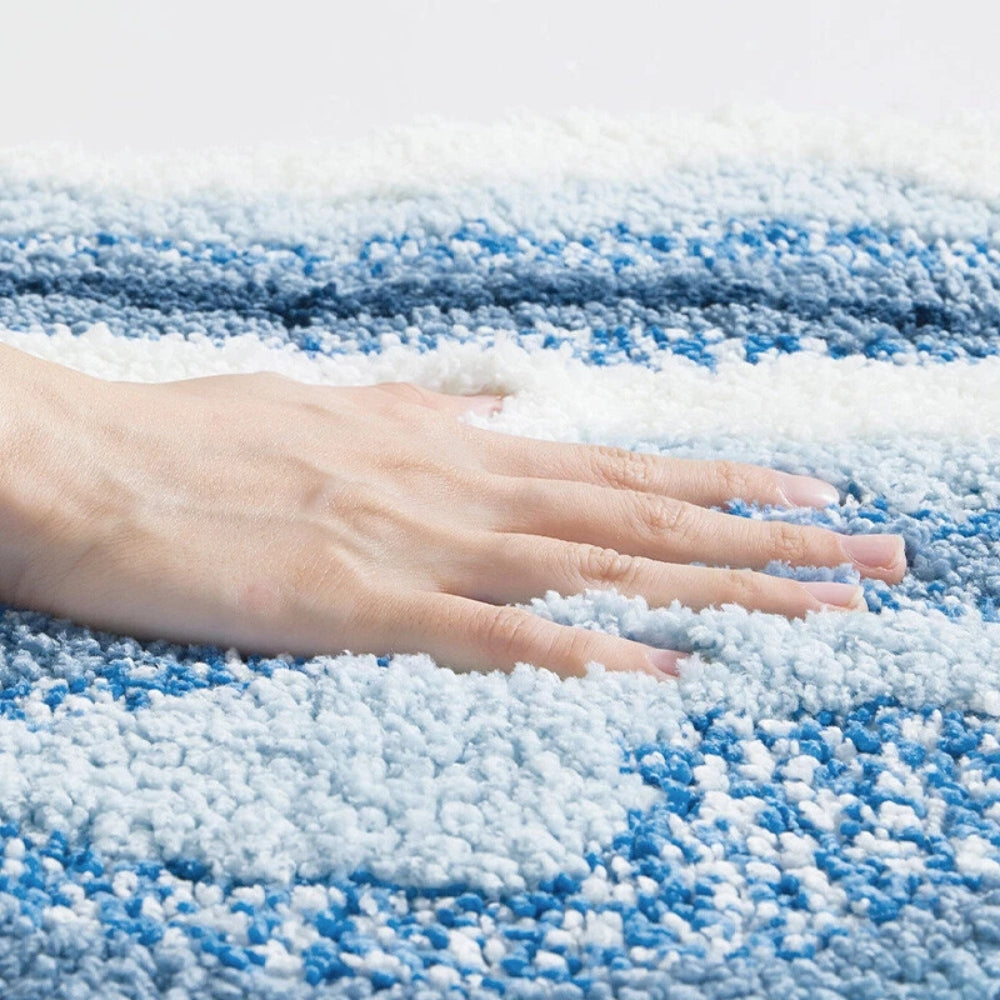 Tapis de Bain Antidérapant en Microfibre Motif Vagues