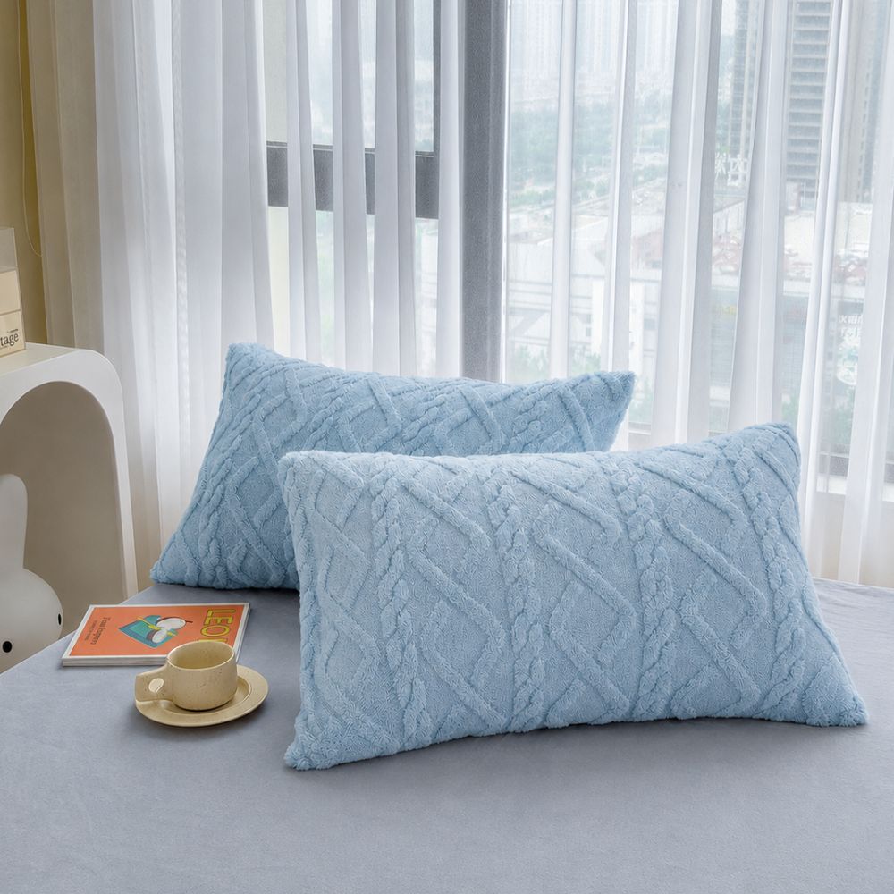 Taies d’Oreiller Texturées en Microfibre – Lot de 2