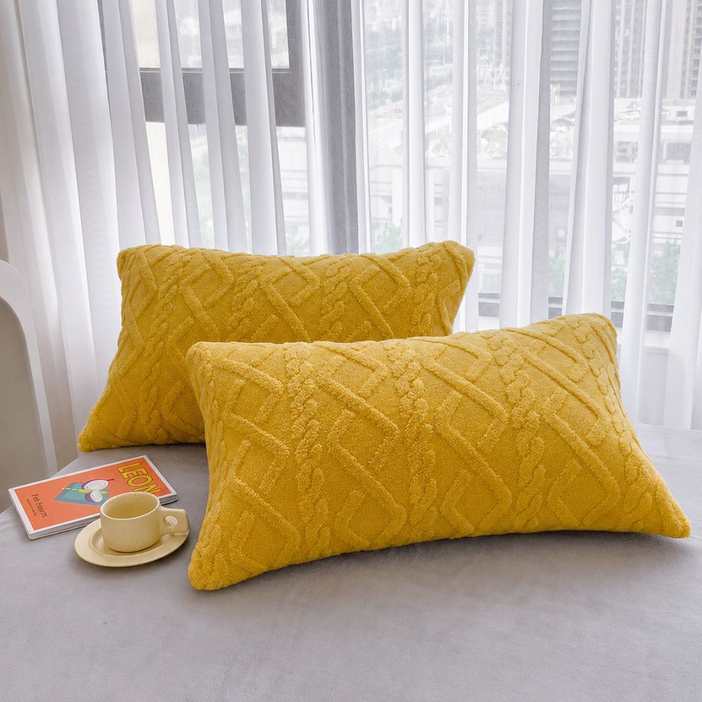 Taies d’Oreiller Texturées en Microfibre – Lot de 2