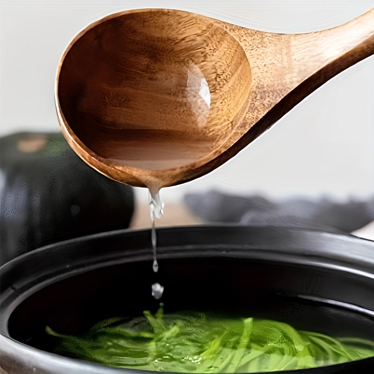 Set d'Ustensiles de Cuisine en Bois de Teck – 5 Pièces