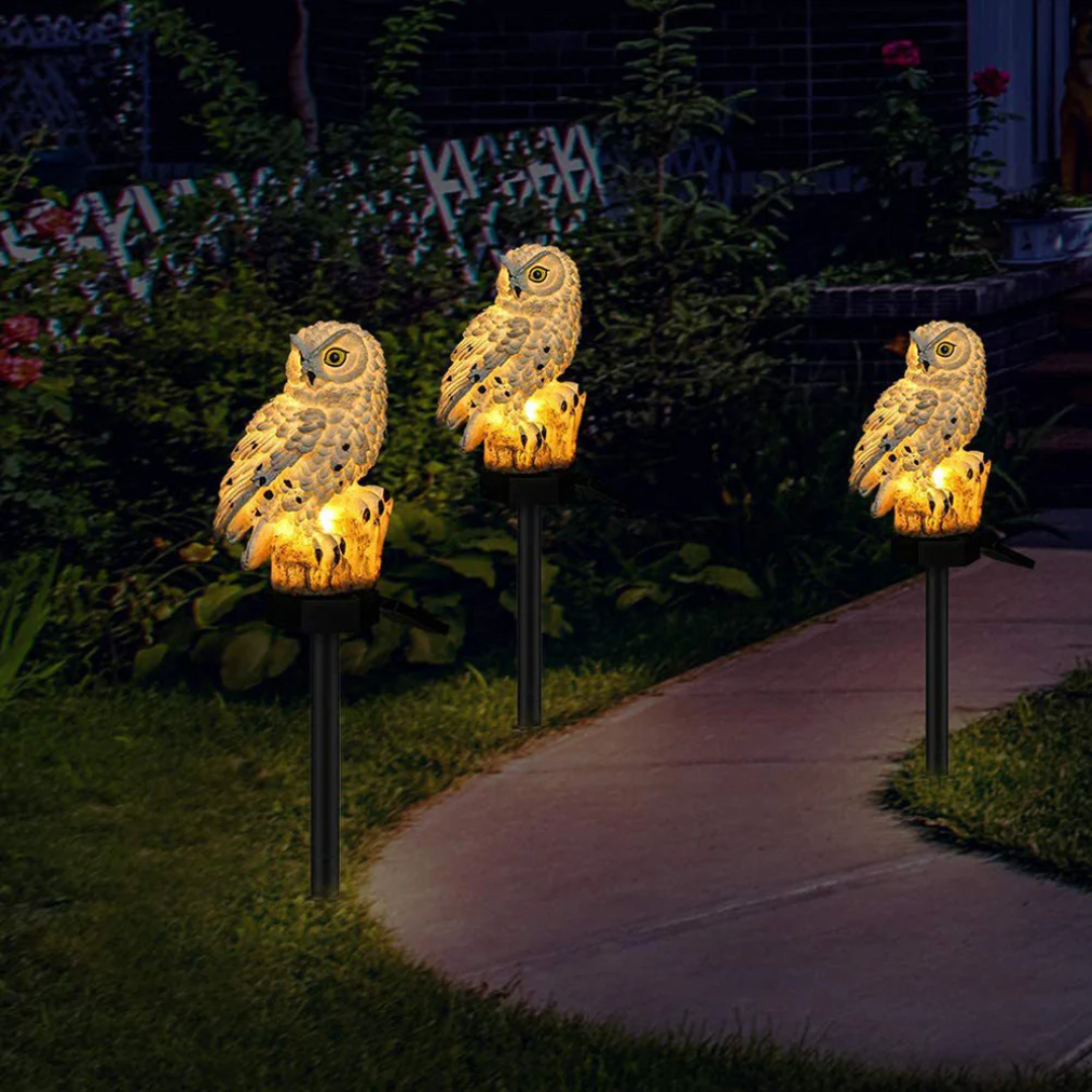 Women's Lampe Solaire Jardin with Hibou Design and Éclairage LED Automatique 4