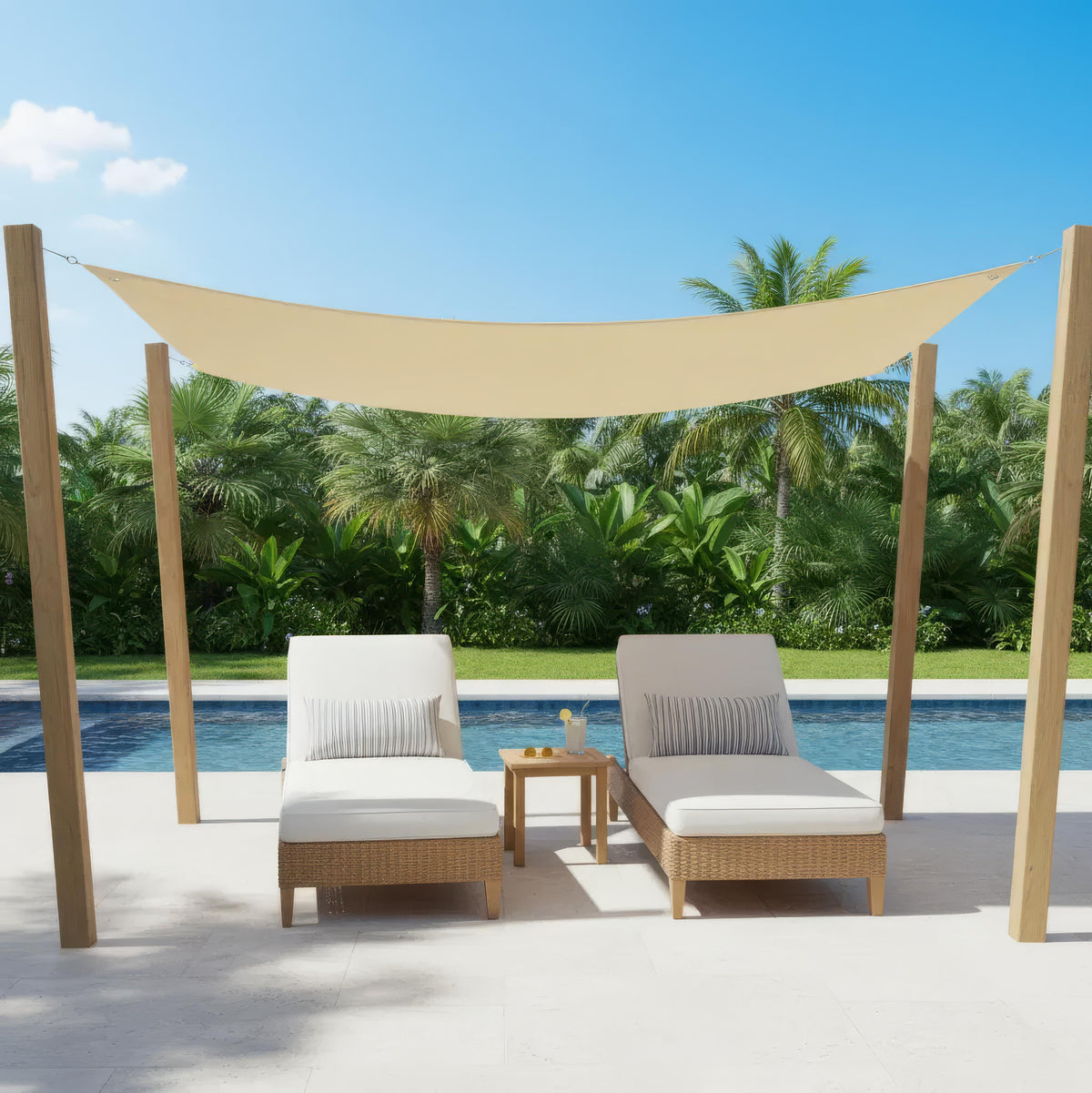 Voile d'Ombrage Rectangulaire Imperméable pour Terrasse et Balcon