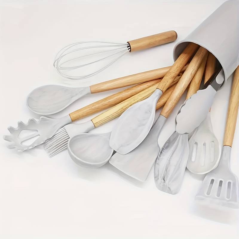 Set d'Ustensiles de Cuisine en Silicone – 12 Pièces
