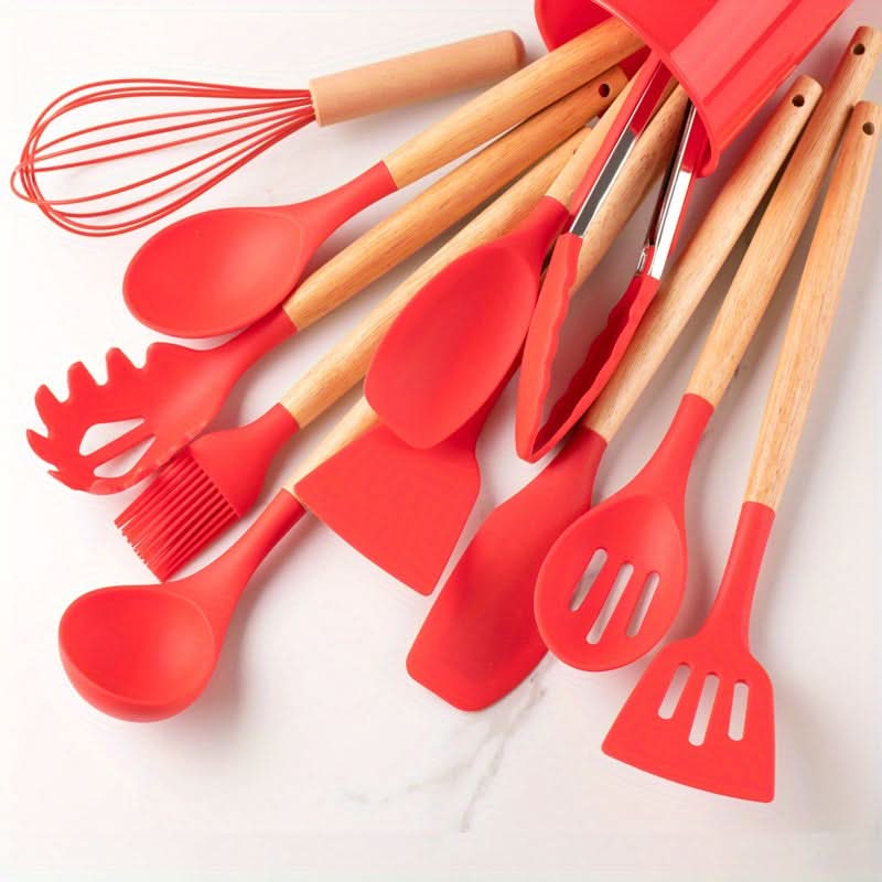 Set d'Ustensiles de Cuisine en Silicone – 12 Pièces
