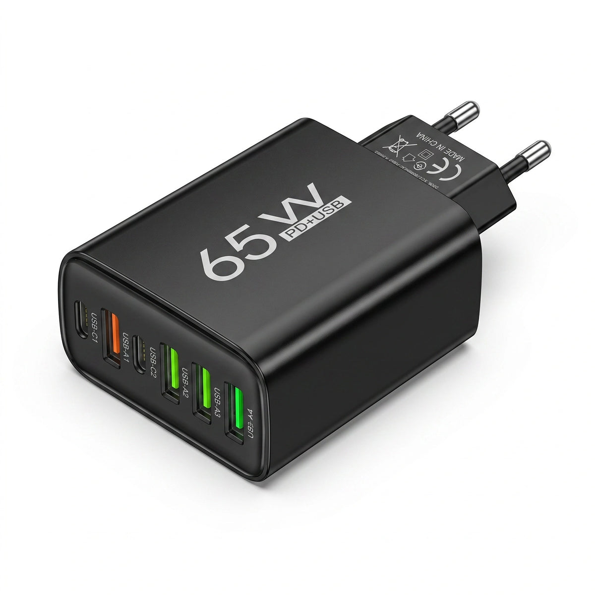 Chargeur 65W 6 Ports USB-A et USB-C