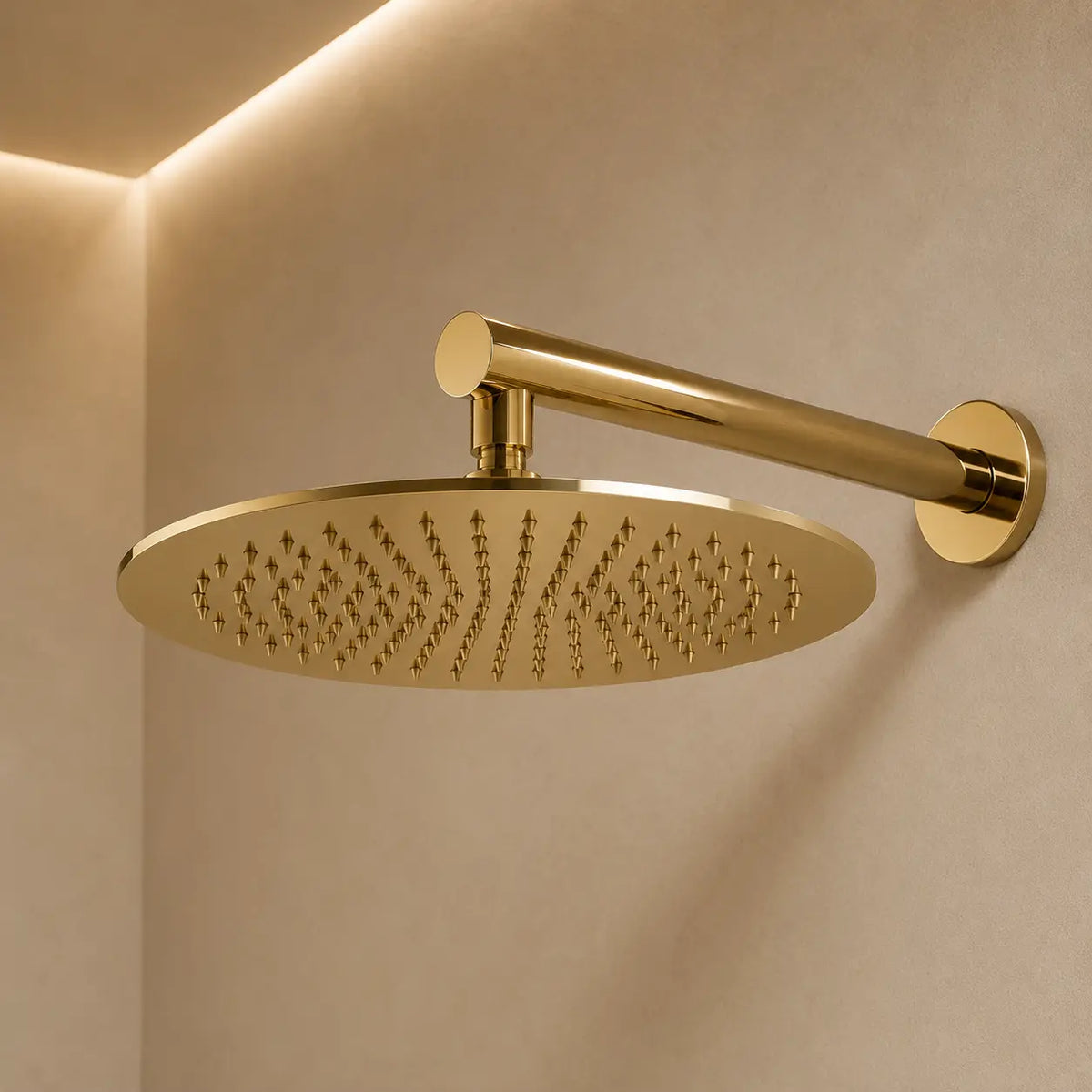 Colonne de douche encastrée dorée