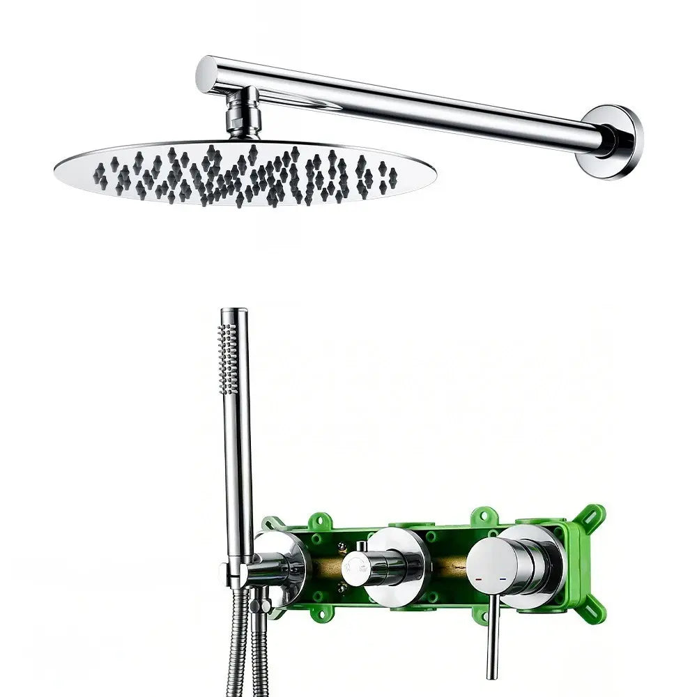 Douche chrome ciel support mural angle droit