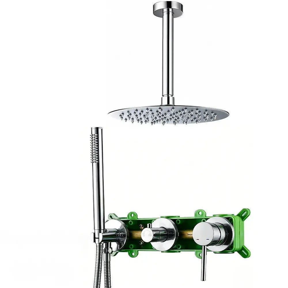 Douche chrome ciel support plafond suspendu