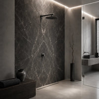 Colonne de douche encastrée gris brossé