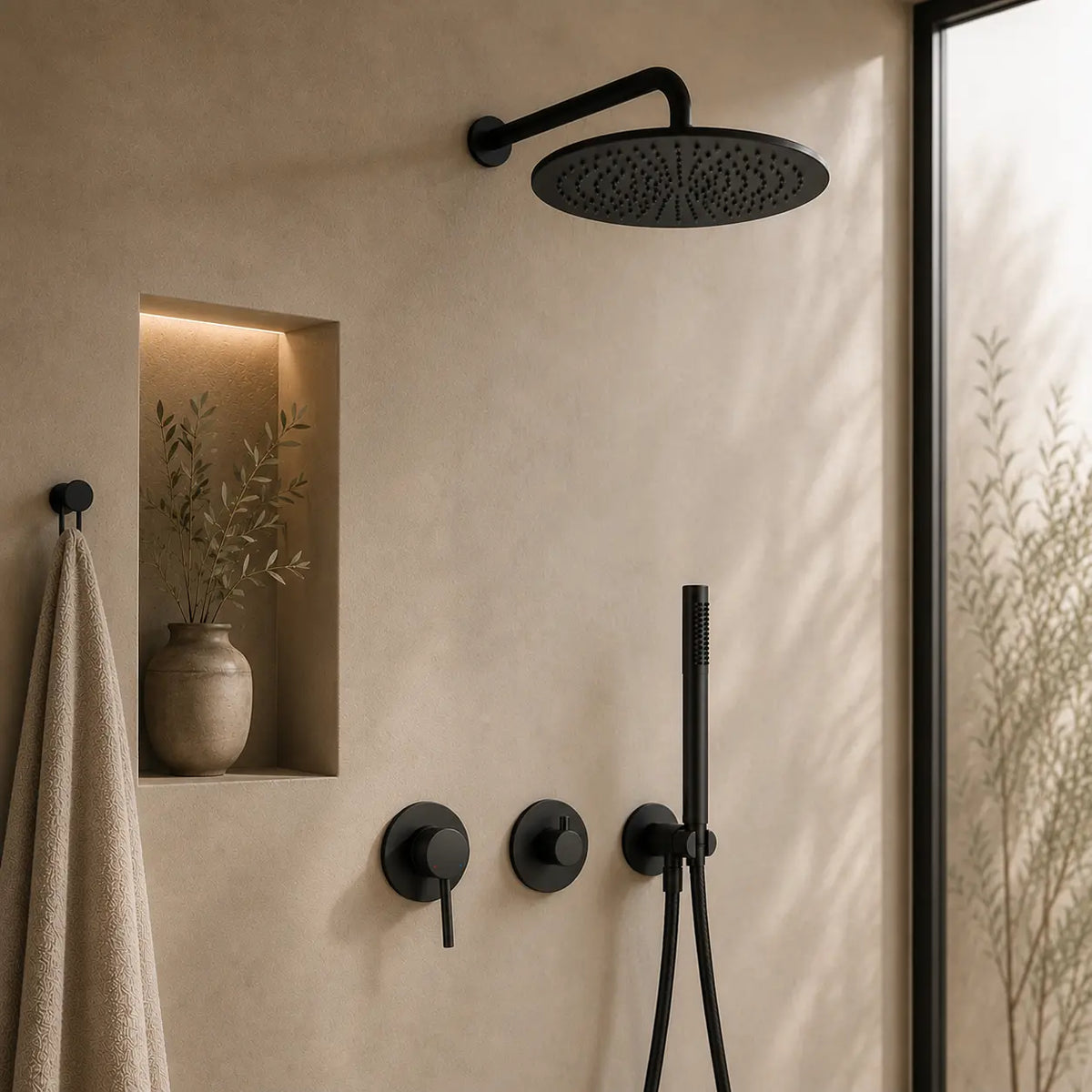 colonne de douche encastrée noir mat
