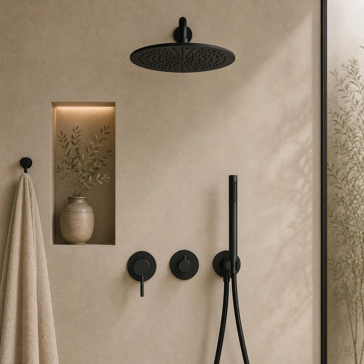 colonne de douche encastrée noir mat