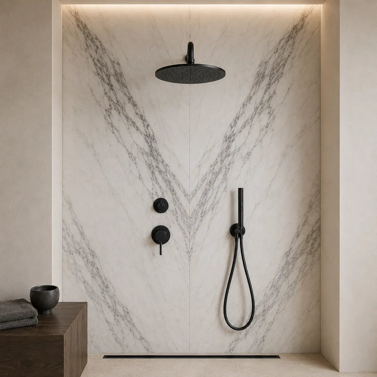 colonne de douche encastrée noir mat
