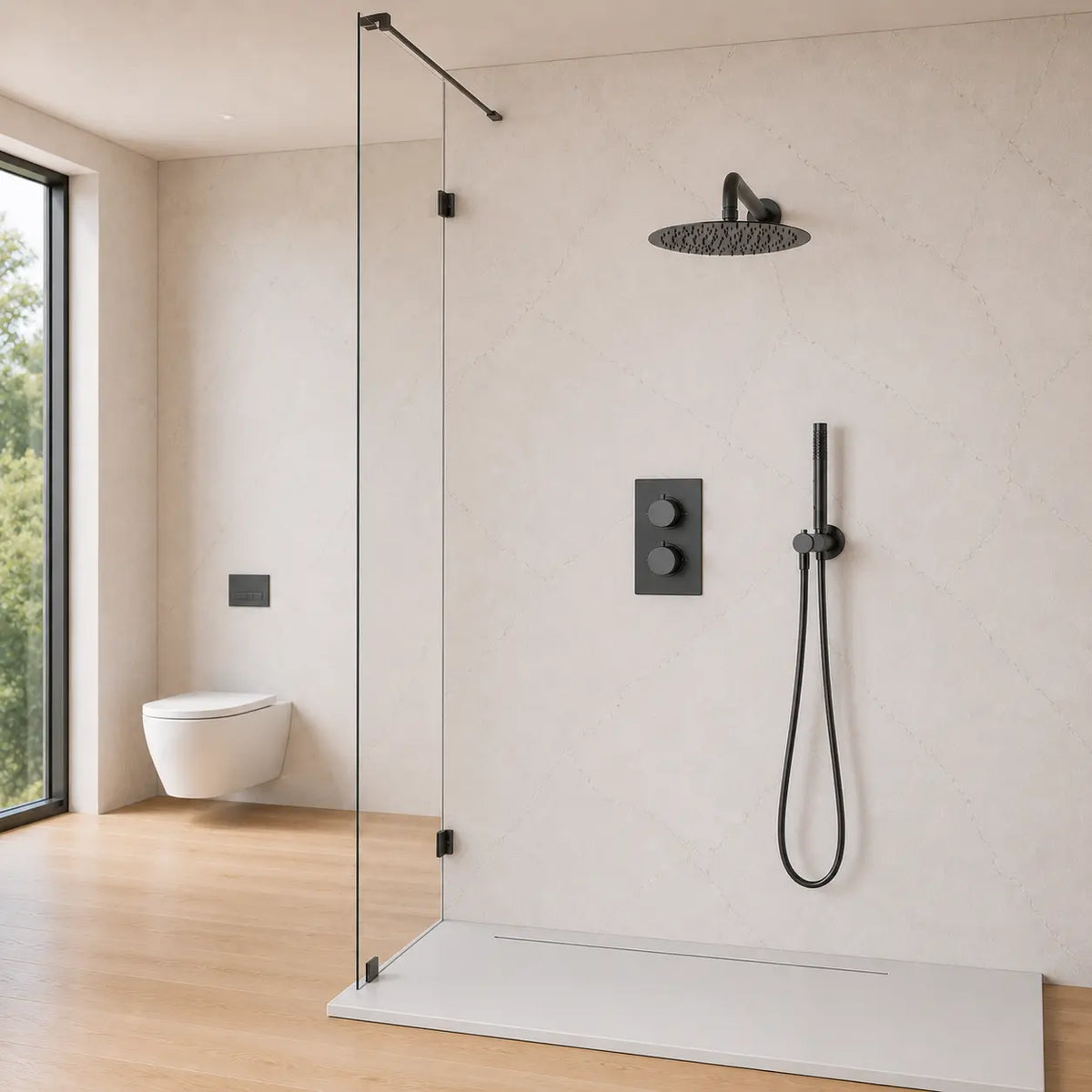 colonne de douche gris brossé salle de bain design
