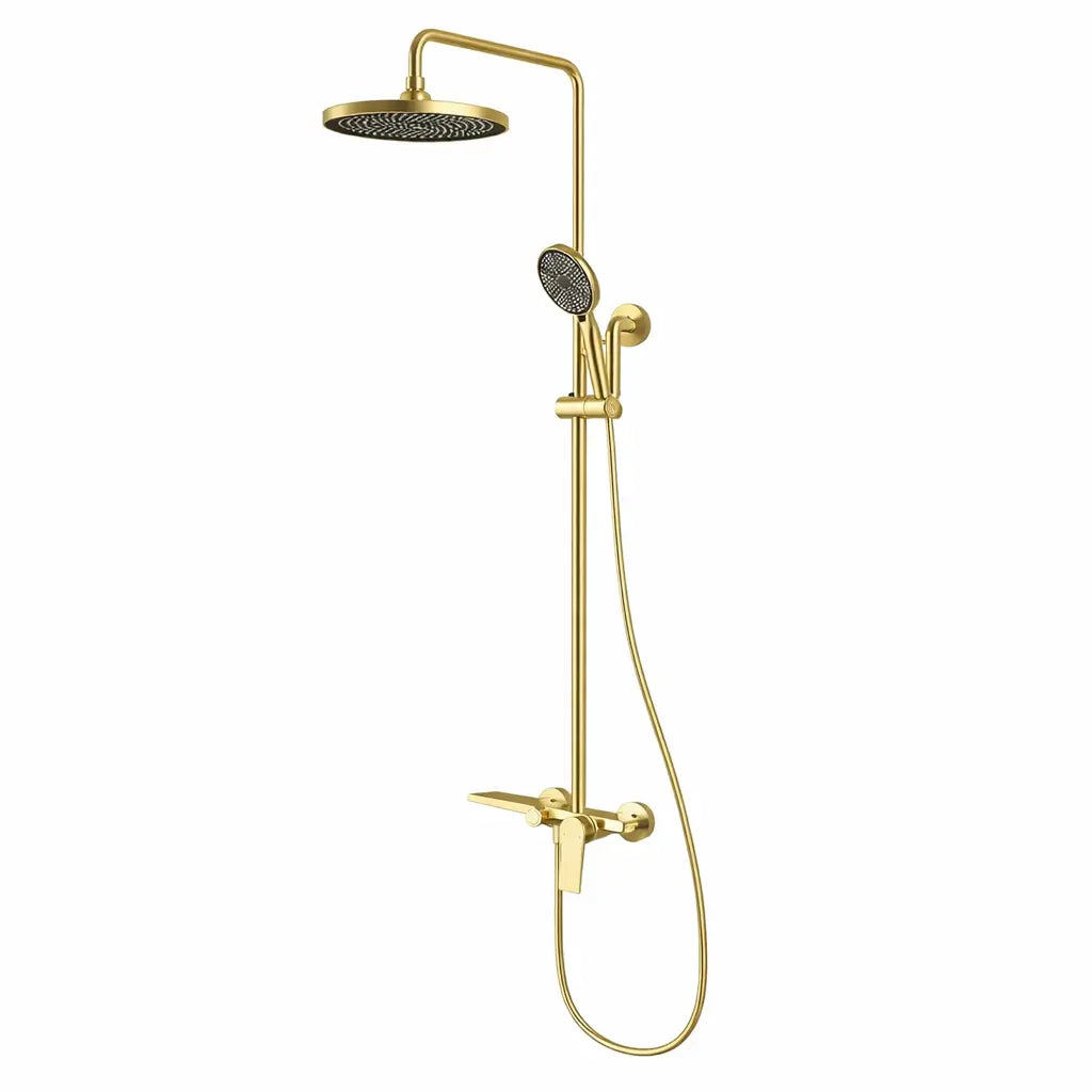 Colonne de douche thermostatique or brossé