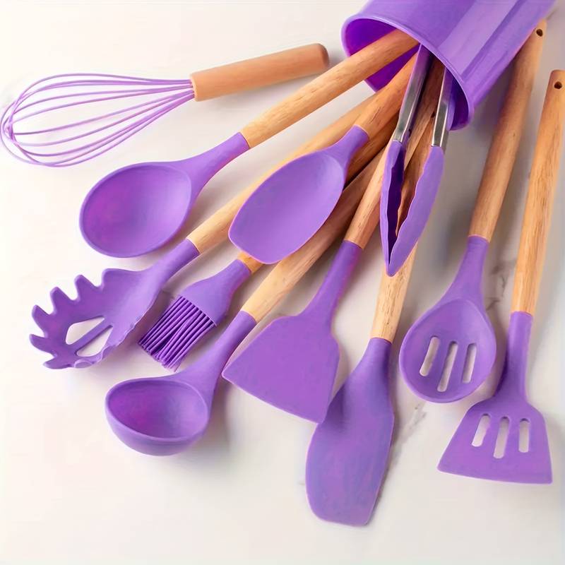 Set d'Ustensiles de Cuisine en Silicone – 12 Pièces