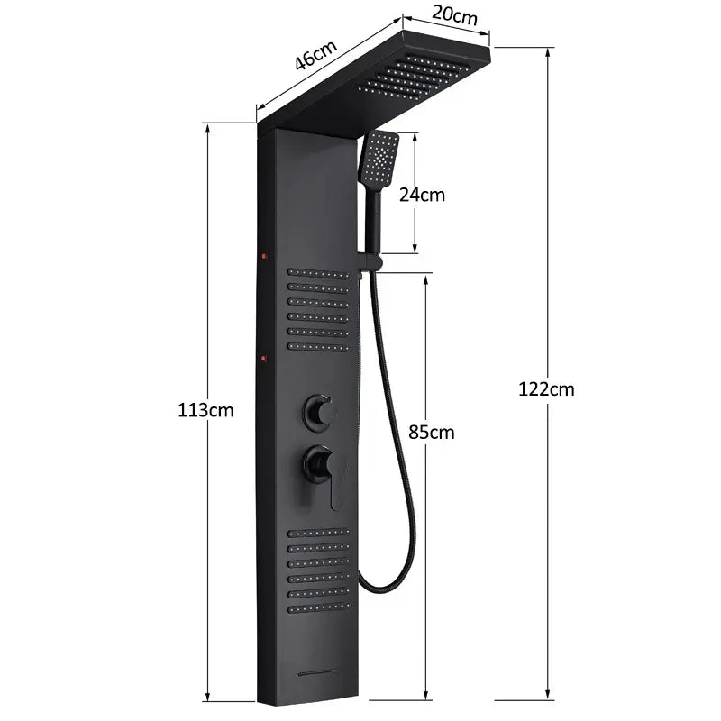 Colonne de douche hydromassante noir mat