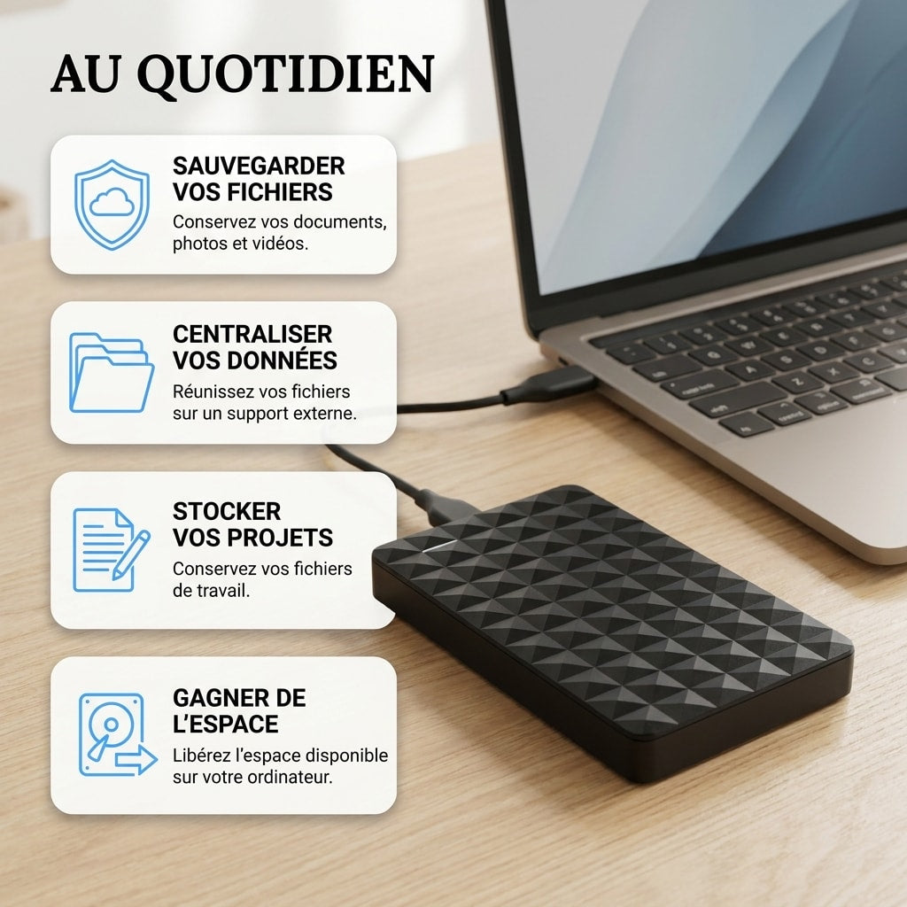Disque Dur Externe 10 To USB 3.0 – Stockage Compact