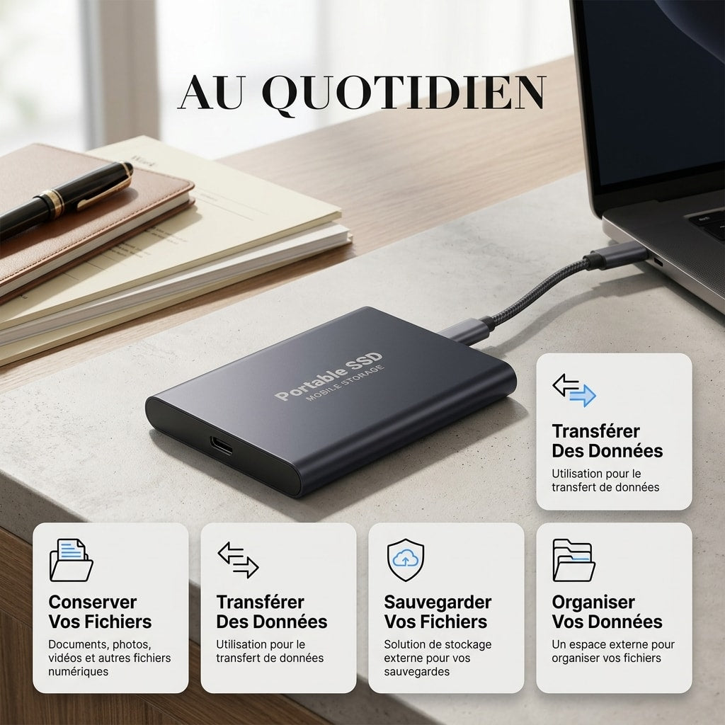 Disque SSD Externe USB-C – Jusqu’à 128 TB