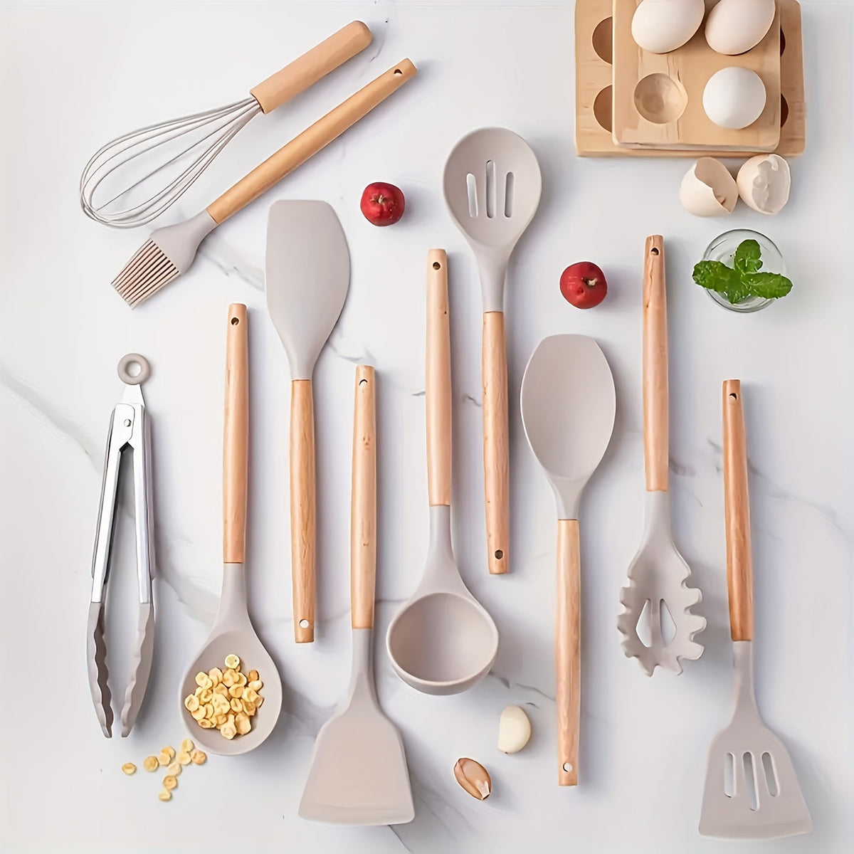 Set d'Ustensiles de Cuisine en Silicone – 12 Pièces