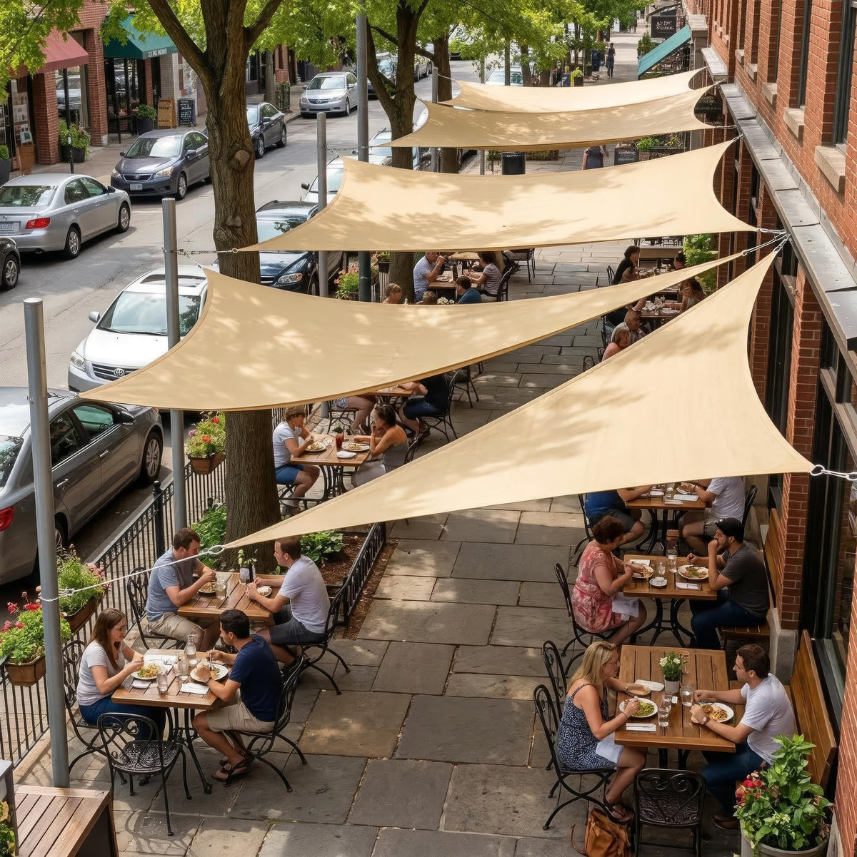 Voile d'Ombrage Rectangulaire Imperméable pour Terrasse et Balcon