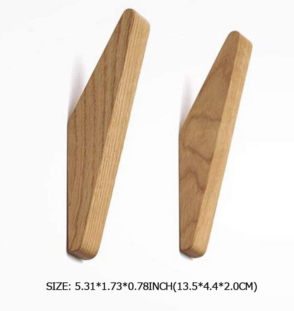 Lot de 6 Crochets Muraux en Bois Massif