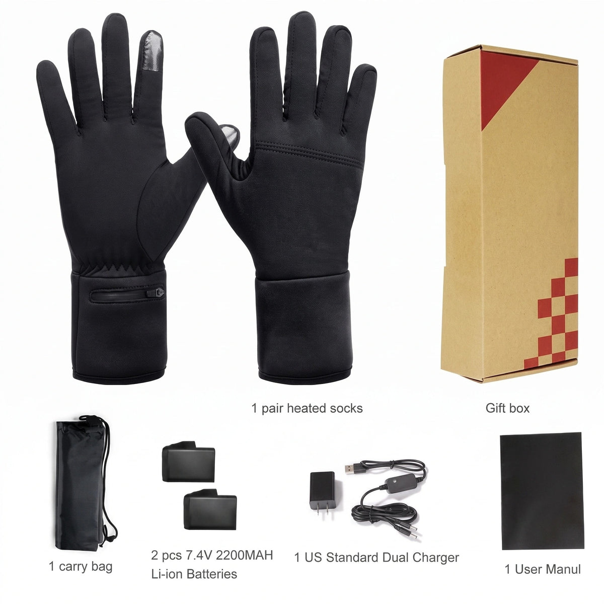 Gants Chauffants d’Hiver – 3 Niveaux de Chaleur