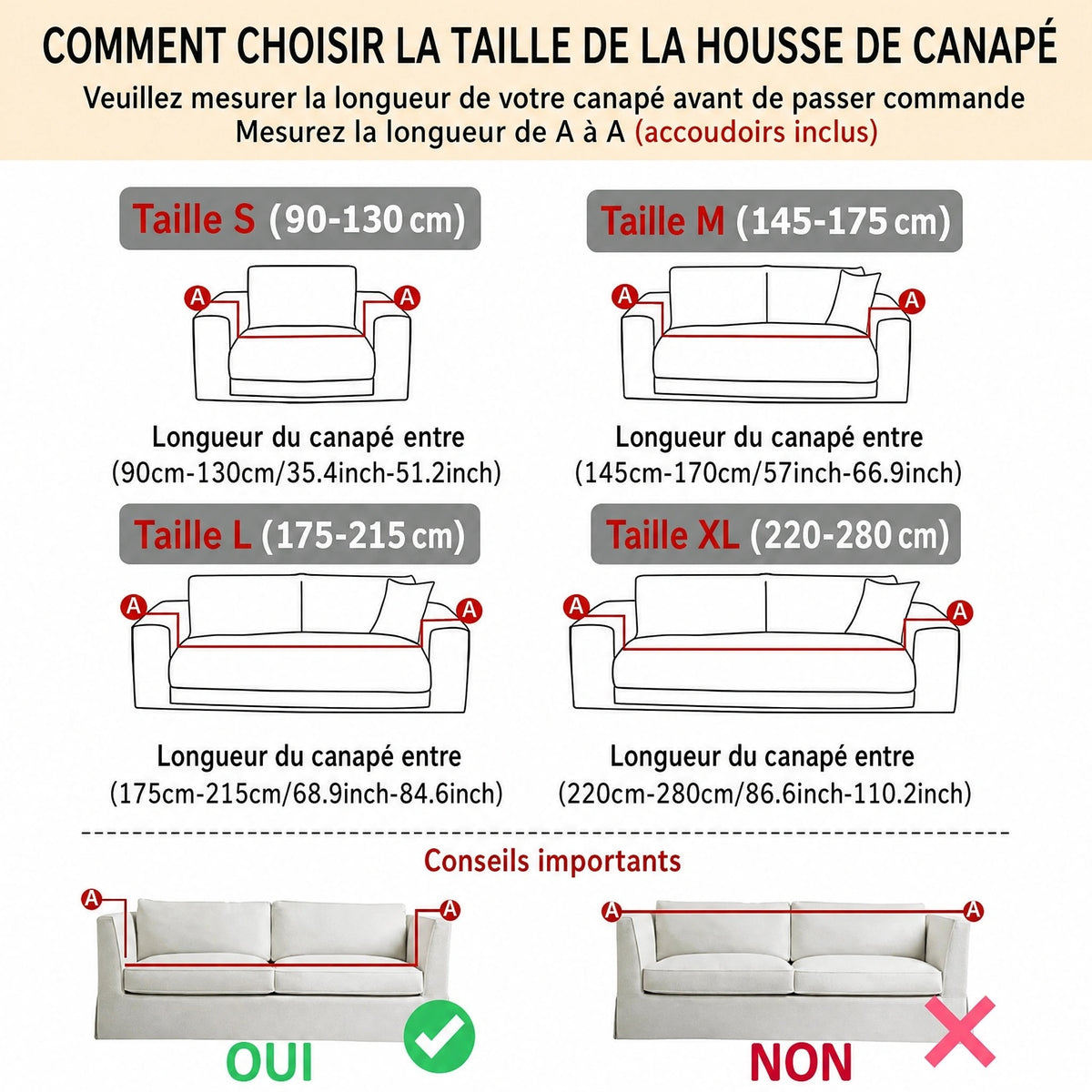 Housse de Canapé Jacquard Antidérapante Lavable