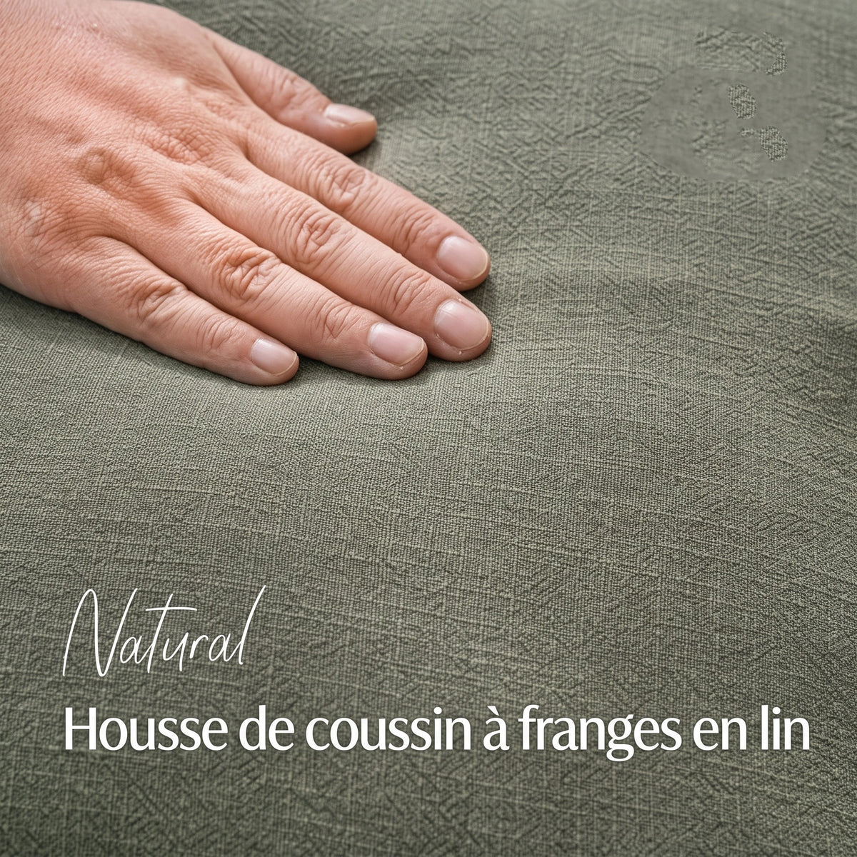Housse de Coussin en Coton et Lin avec Franges – Lot de 2
