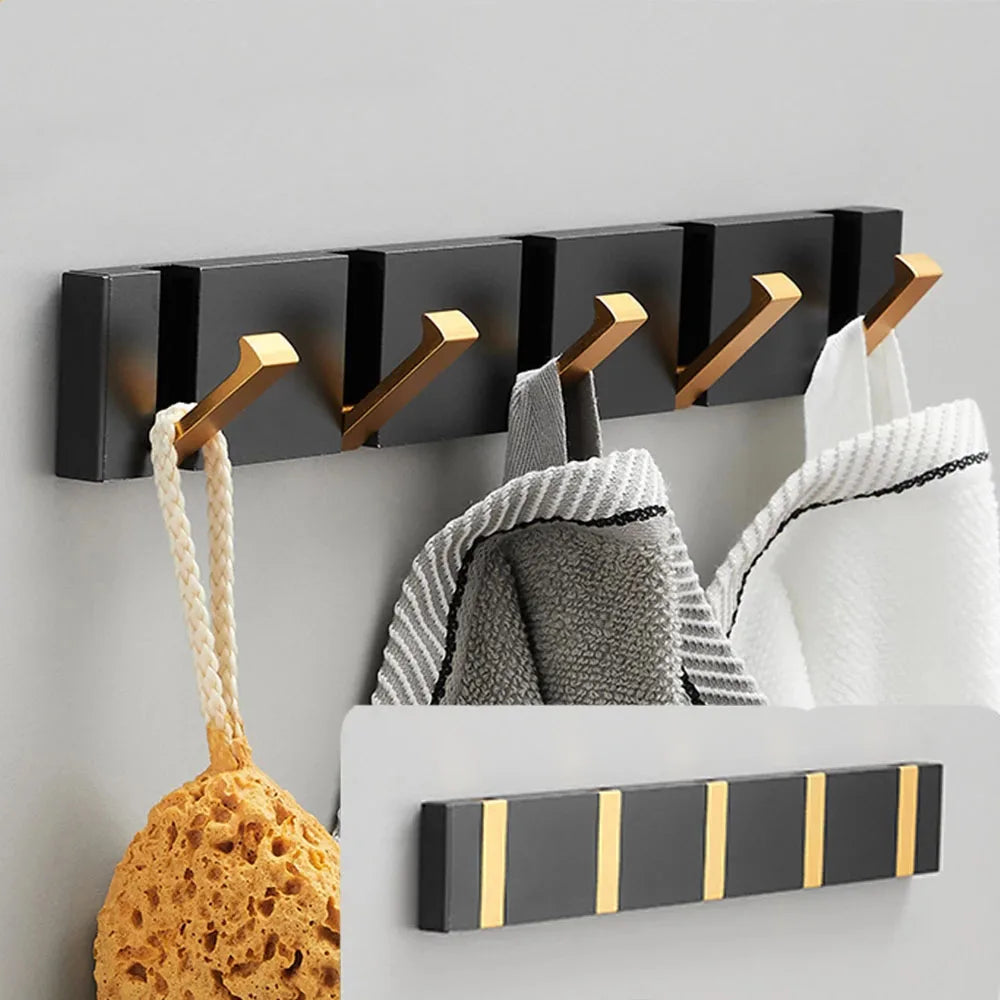 Porte-Manteau Mural en Acier Inoxydable à Crochets Rabattables