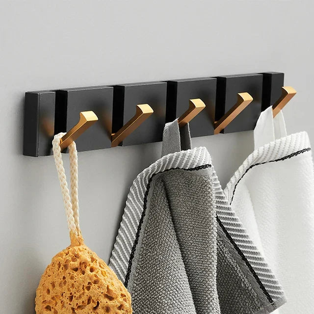 Porte-Manteau Mural en Acier Inoxydable à Crochets Rabattables