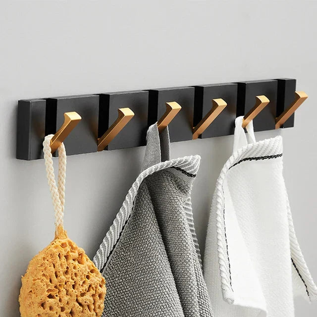 Porte-Manteau Mural en Acier Inoxydable à Crochets Rabattables